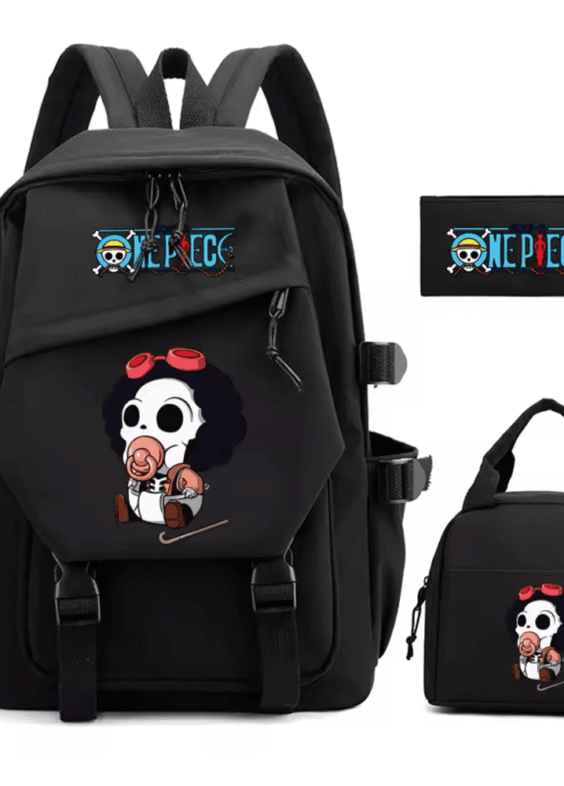3Pcs/set One Piece Anime Baby Brook Printed Backpack