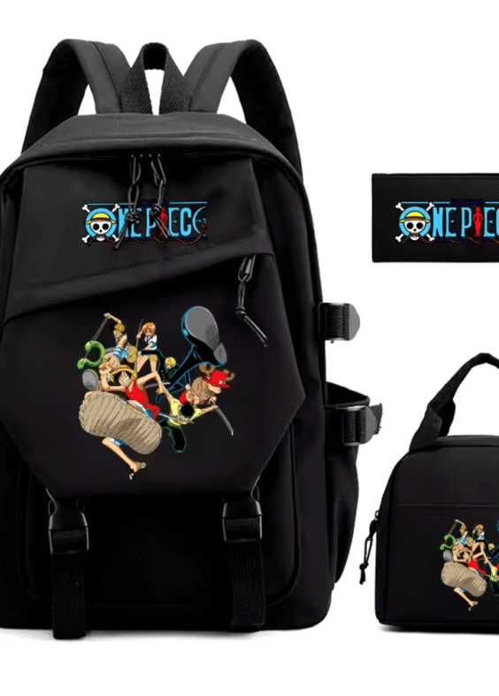 3Pcs/set Anime One Piece Characters Printed Backpack