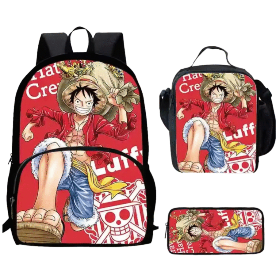 3Pcs/set One Piece Luffy Anime Backpack 3Pcs/set One Piece Luffy Anime Backpack