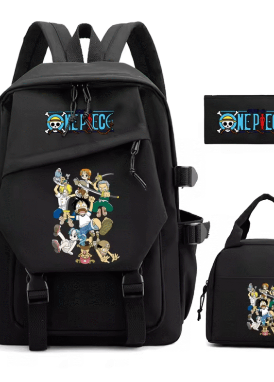 Anime One Piece Characters Printed 3Pcs/set Backpack