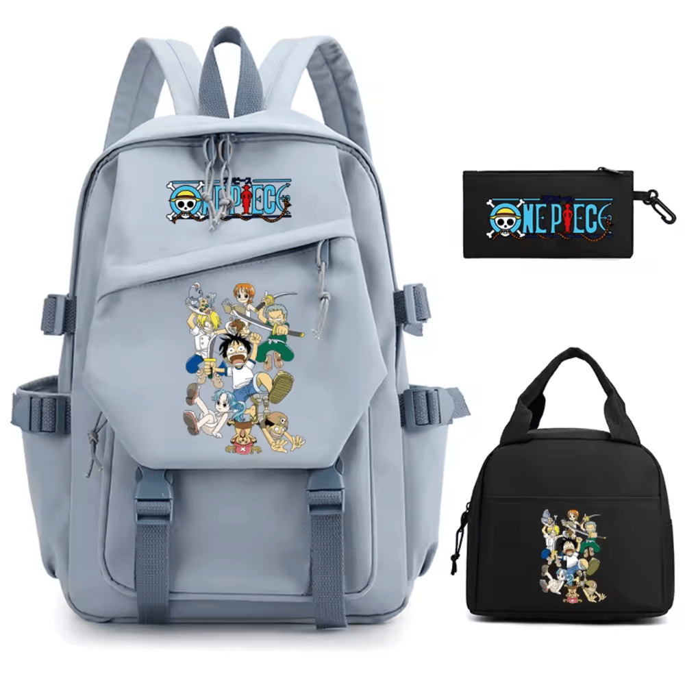 Anime One Piece Characters Printed 3Pcs/set Backpack Anime One Piece Characters Printed 3Pcs/set Backpack