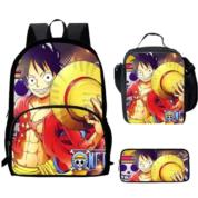 3Pcs/set One Piece Anime Luffy Student Backpack