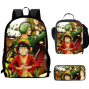 3Pcs/set Anime One Piece Luffy With Friends Backpack