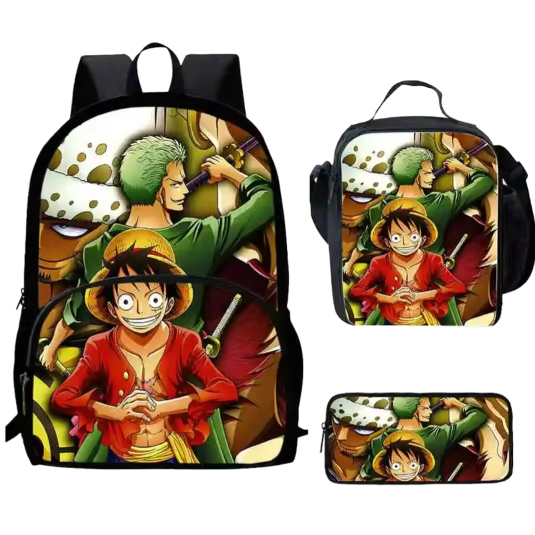 3Pcs/set Anime One Piece Luffy With Friends Backpack 3Pcs/set Anime One Piece Luffy With Friends Backpack