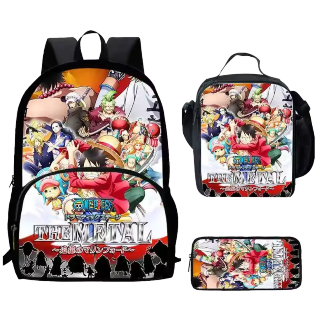 3Pcs/set Anime One Piece: The Metal Backpack 3Pcs/set Anime One Piece: The Metal Backpack