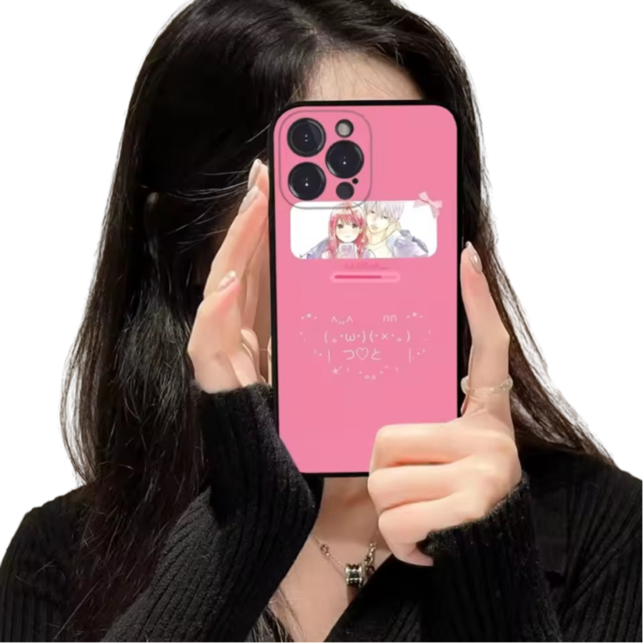 Anime A Sign Of Affection Yuki Itose And Itsuomi Nagi Silicone Pink Phone Case For iPhone