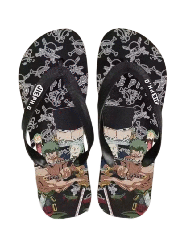 Anime One Piece Zoro Black Flip Flops Slipper