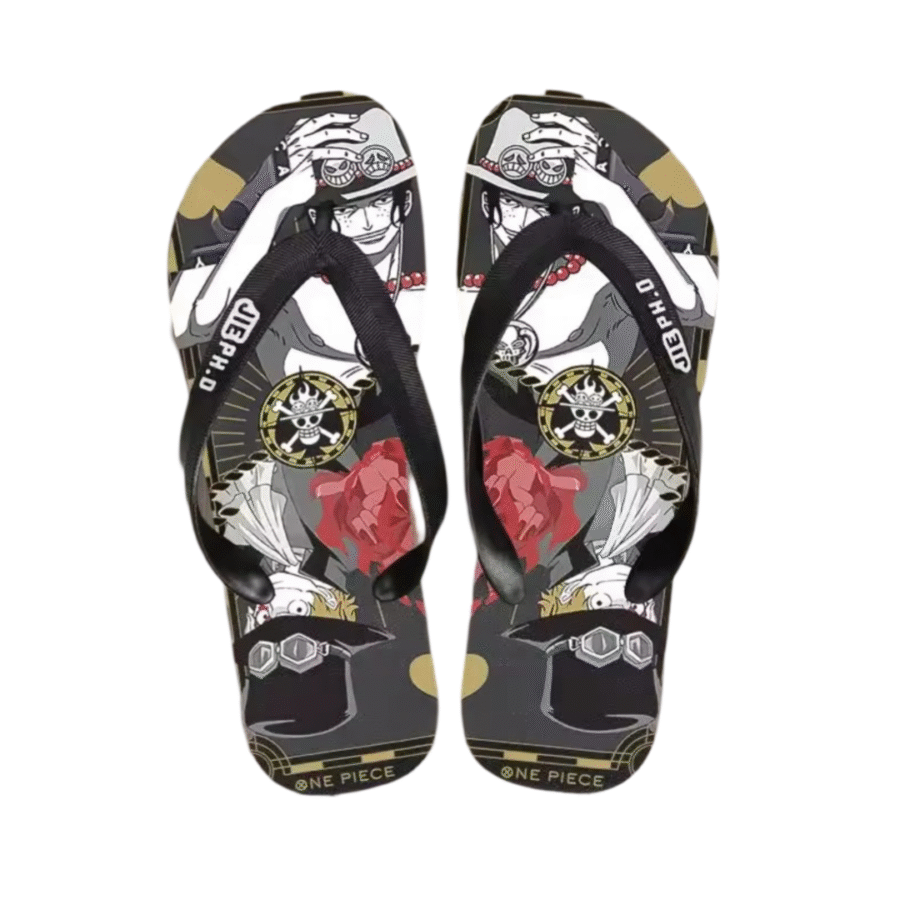 Anime One Piece Sabo Black Flip Flops Slipper Anime One Piece Sabo Black Flip Flops Slipper