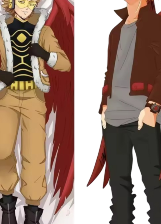 Anime My Hero Academia Hawks Double Side Print Hugging Body Cushion Cover