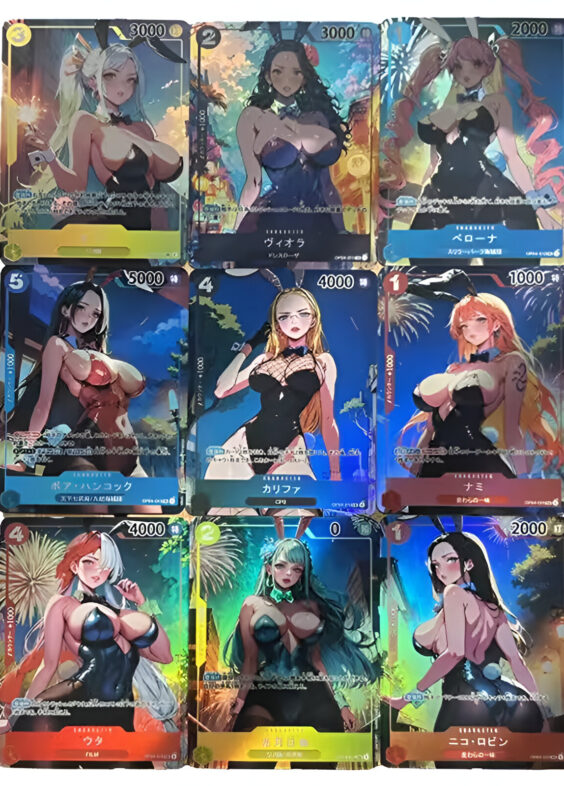 9Pcs/set One Piece Anime Characters Printed Colorful Flash Cards