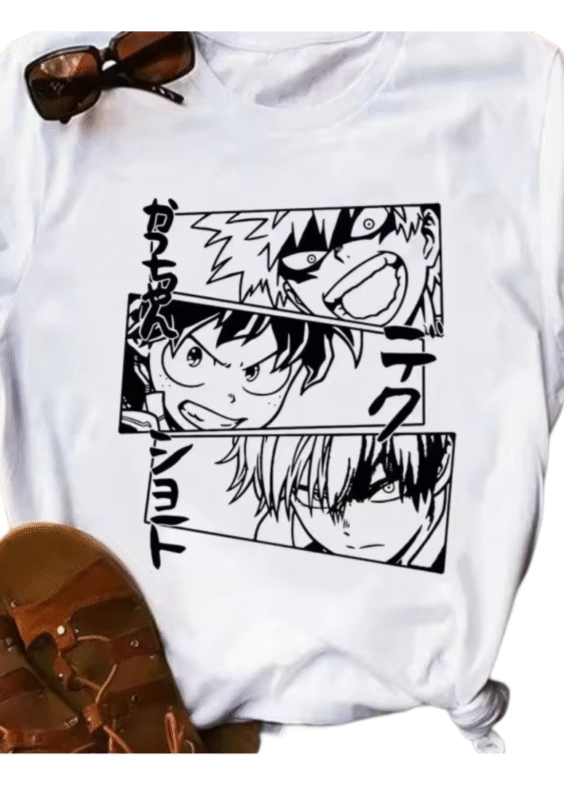 Anime My Hero Academia Izuku Midoriya With Friends White T-Shirt