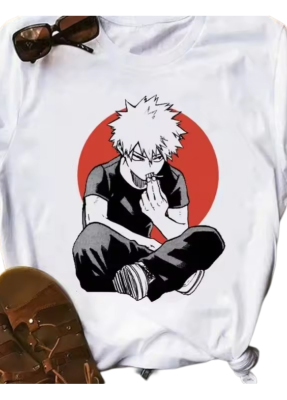 My Hero Academia Katsuki Bakugo Anime White T-Shirt