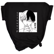 My Hero Academia Shoto Todoroki Anime Black T-Shirt