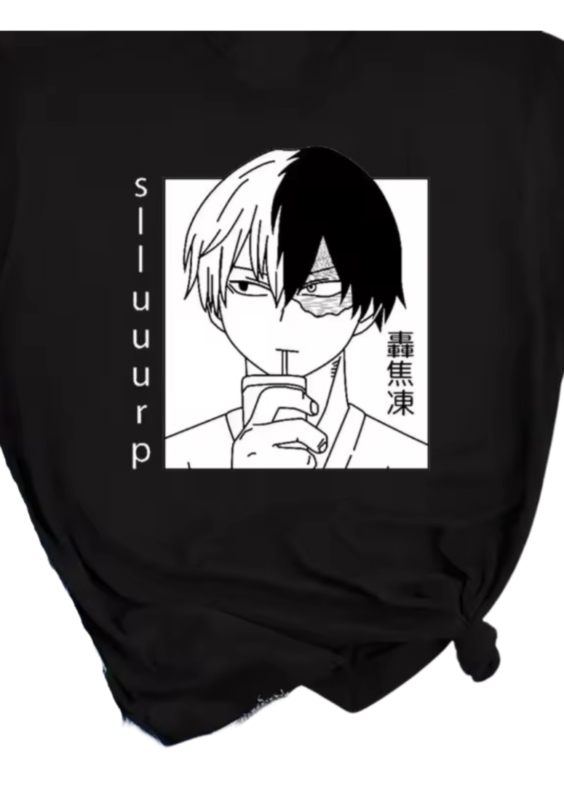 My Hero Academia Shoto Todoroki Anime Black T-Shirt