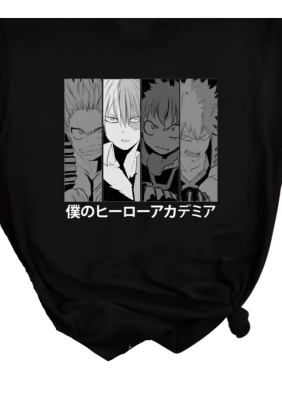 My Hero Academia Character Anime Black T-Shirt
