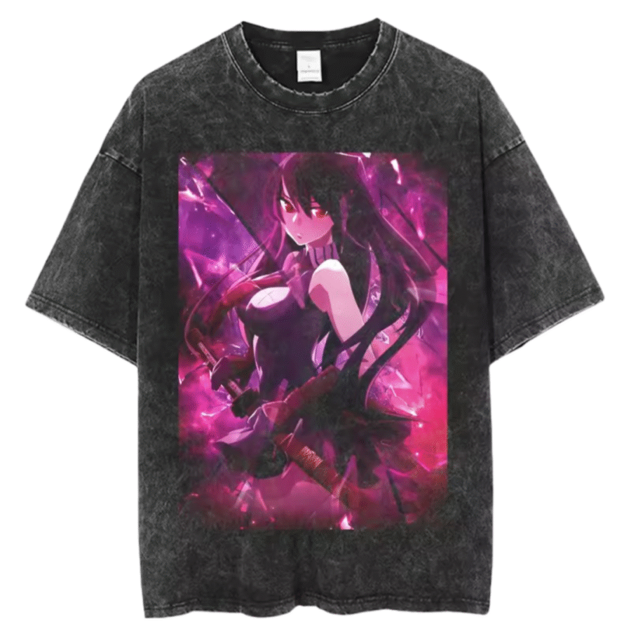 Anime Akame Ga Kill Akame Short-Sleeve Black T-Shirt Anime Akame Ga Kill Akame Short-Sleeve Black T-Shirt