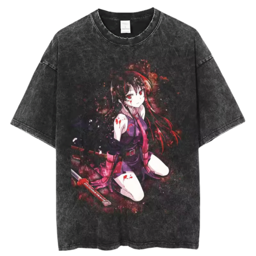 Anime Akame Ga Kill Akame Black T-Shirt Anime Akame Ga Kill Akame Black T-Shirt