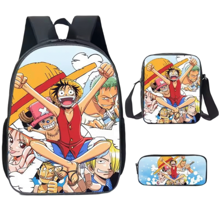 3Pcs/set Anime One Piece Luffy And Friends Schoolbag 3Pcs/set Anime One Piece Luffy And Friends Schoolbag