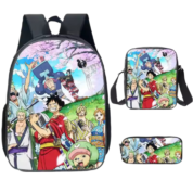3Pcs/set Anime One Piece Luffy With Friends Schoolbag