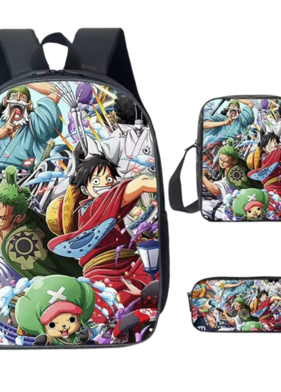 3Pcs/set One Piece Character Anime Schoolbag