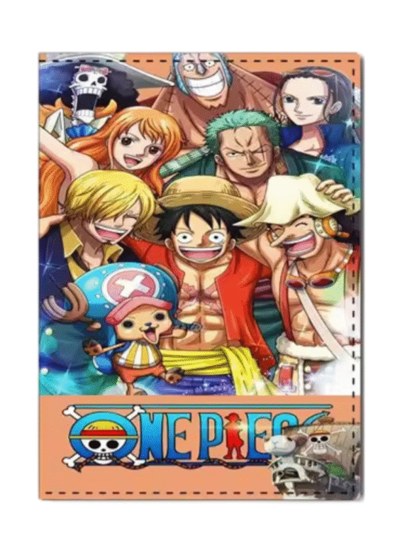 Anime One Piece Luffy With Friends PU Passport Holder