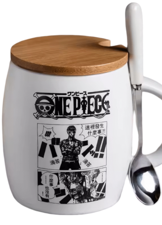 Anime One Piece Roronoa Zoro Ceramic Coffee Mug With Spoon