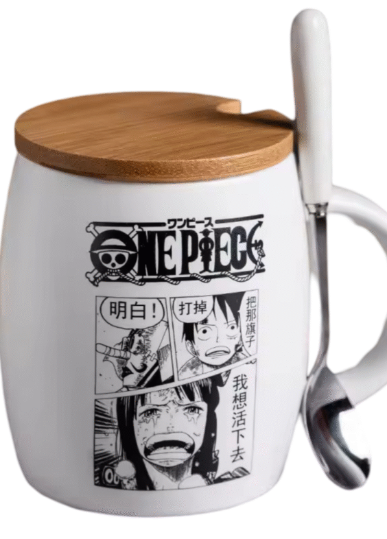 Anime One Piece Luffy Ceramic Coffee Mug With Spoon