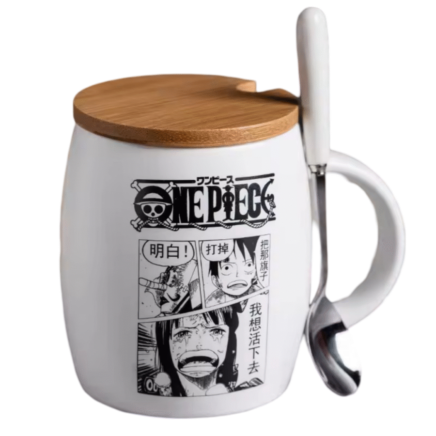 Anime One Piece Luffy Ceramic Coffee Mug With Spoon Anime One Piece Luffy Ceramic Coffee Mug With Spoon