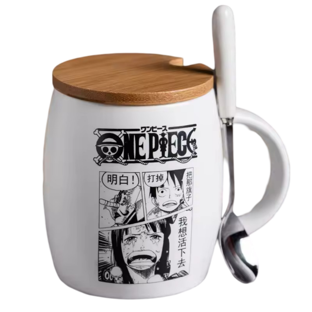 Anime One Piece Luffy Ceramic Coffee Mug With Spoon Anime One Piece Luffy Ceramic Coffee Mug With Spoon