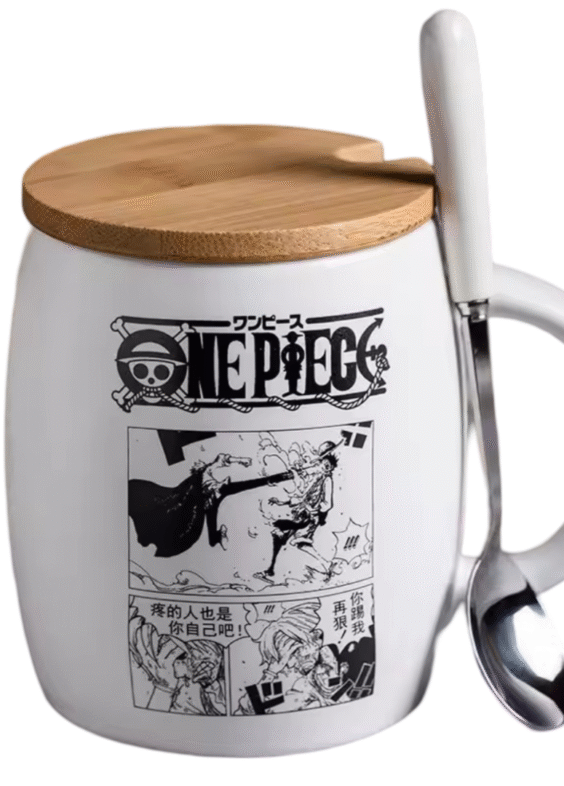 Anime One Piece Sabo Ceramic Coffee Mug With Spoon