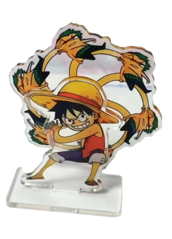 3Pcs Anime One Piece Luffy Rotate Zoro Rotating Acrylic Stand