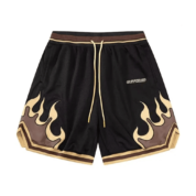 Anime One Piece Flame Pattern Knee Length Basketball Pant