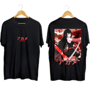 Akame Ga Kill Anime Akame Printed Black And White T-Shirt