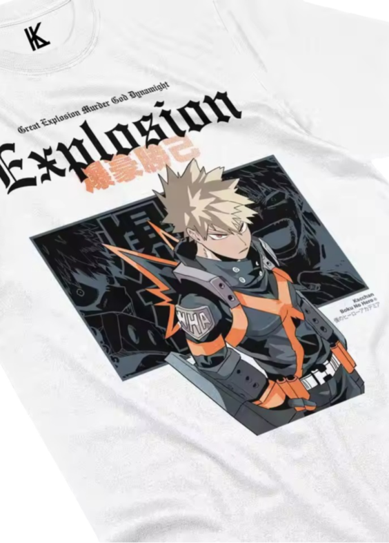 My Hero Academia Anime Katsuki Bakugo White T-Shirt