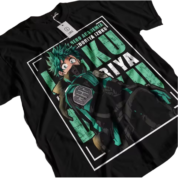 Anime My Hero Academia Izuku Midoriya Black T-Shirt