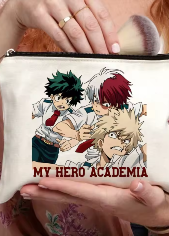 Anime My Hero Academia Izuku And Shoto With Katsuki Makeup Bag