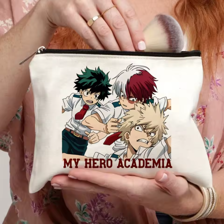 Anime My Hero Academia Izuku And Shoto With Katsuki Makeup Bag