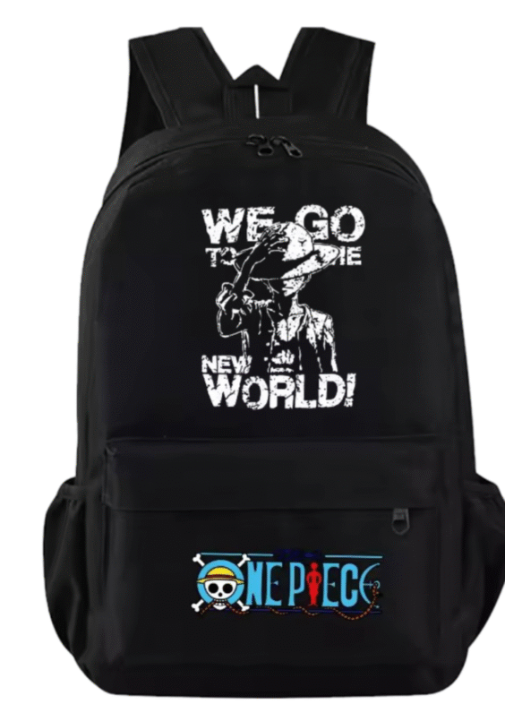 One Piece Anime Monkey D. Luffy Black Student Schoolbag