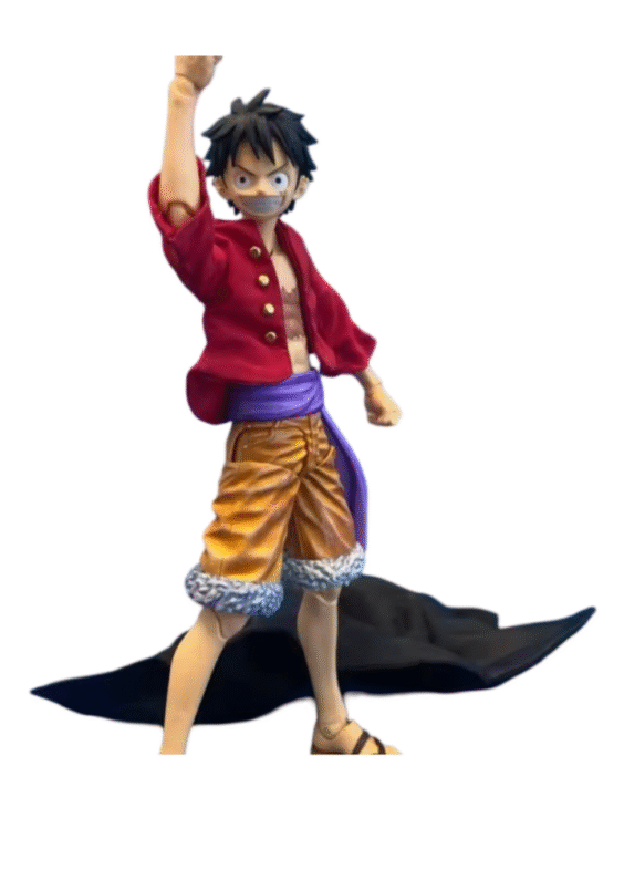 Anime One Piece Luffy Red Jacket Coat Humanoid Toy