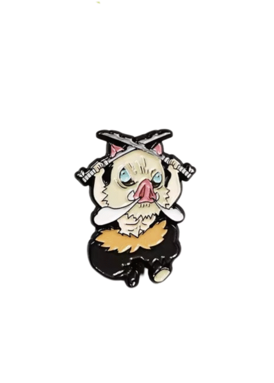 Anime Demon Slayer Inosuke Hashibira Enamel Brooch