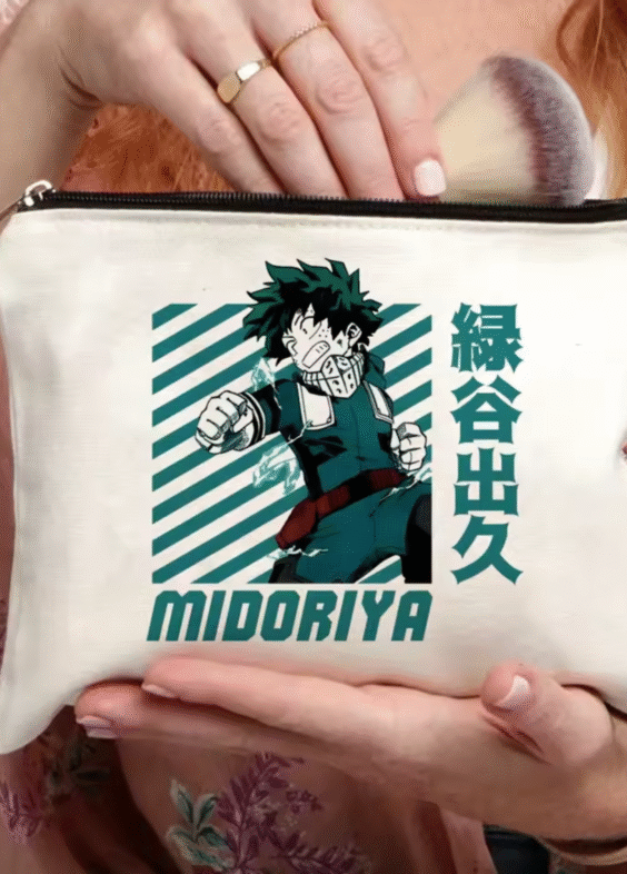 Anime My Hero Academia Izuku Midoriya White Makeup Bag