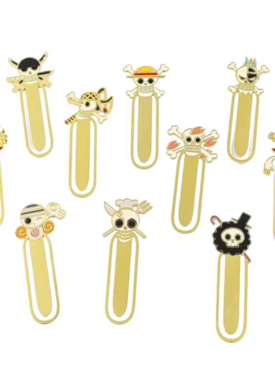 10Pcs/Set Anime One Piece Stainless Steel Bookmark