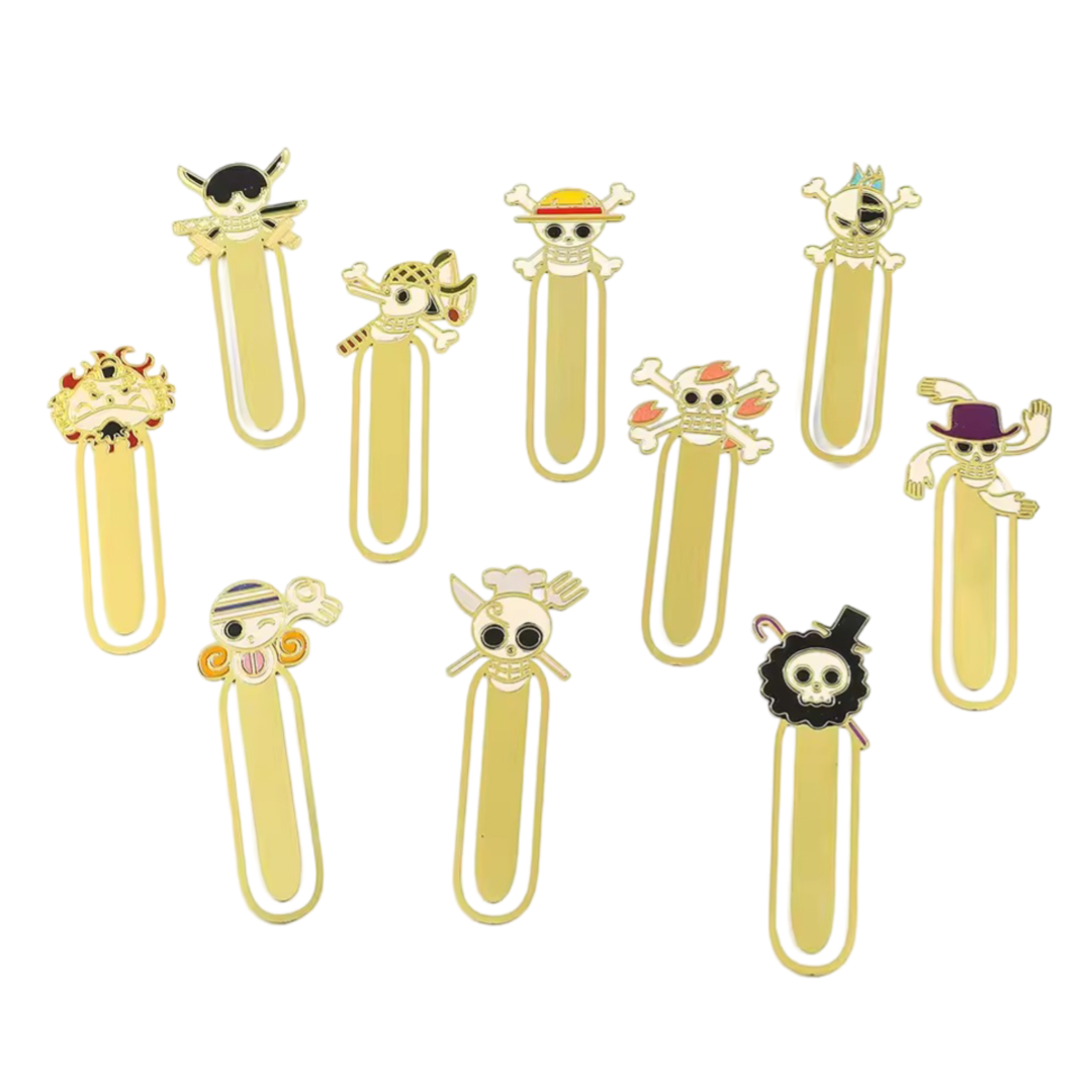 10Pcs/Set Anime One Piece Stainless Steel Bookmark 10Pcs/Set Anime One Piece Stainless Steel Bookmark