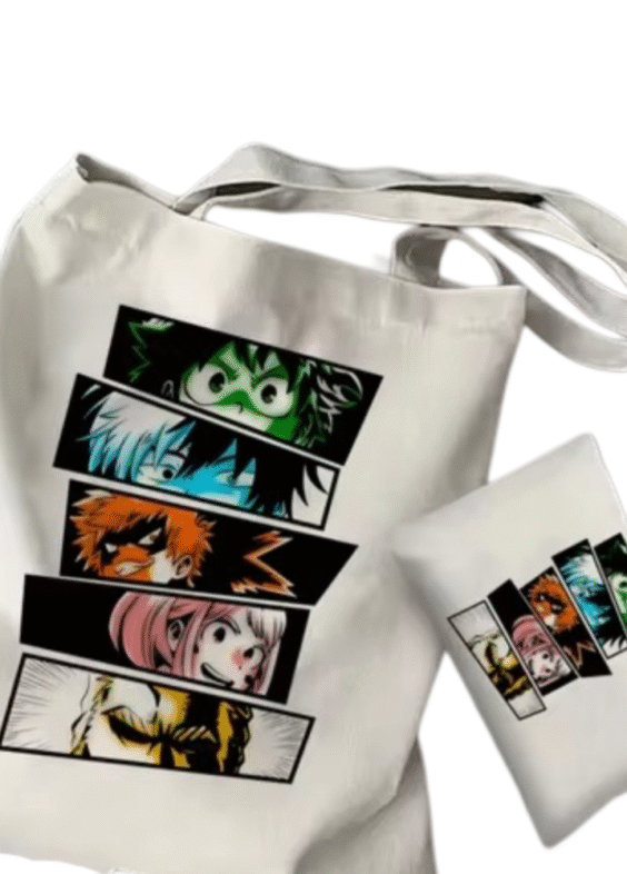 2Pcs Anime My Hero Academia Tote Bag With Makeup Bag