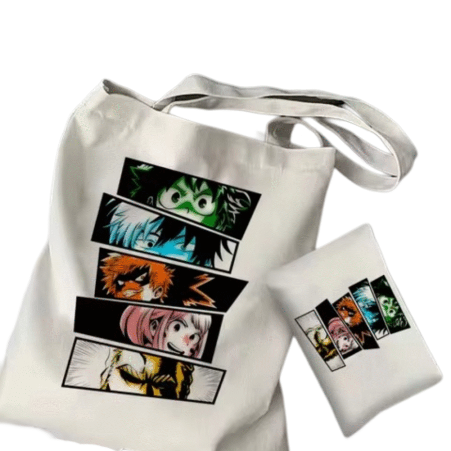 2Pcs Anime My Hero Academia Tote Bag With Makeup Bag 2Pcs Anime My Hero Academia Tote Bag With Makeup Bag