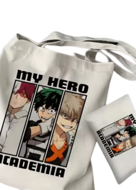2Pcs My Hero Academia Anime Tote Bag Set