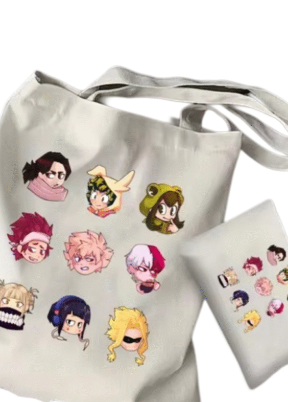 2Pcs My Hero Academia Character Anime Tote Bag Set