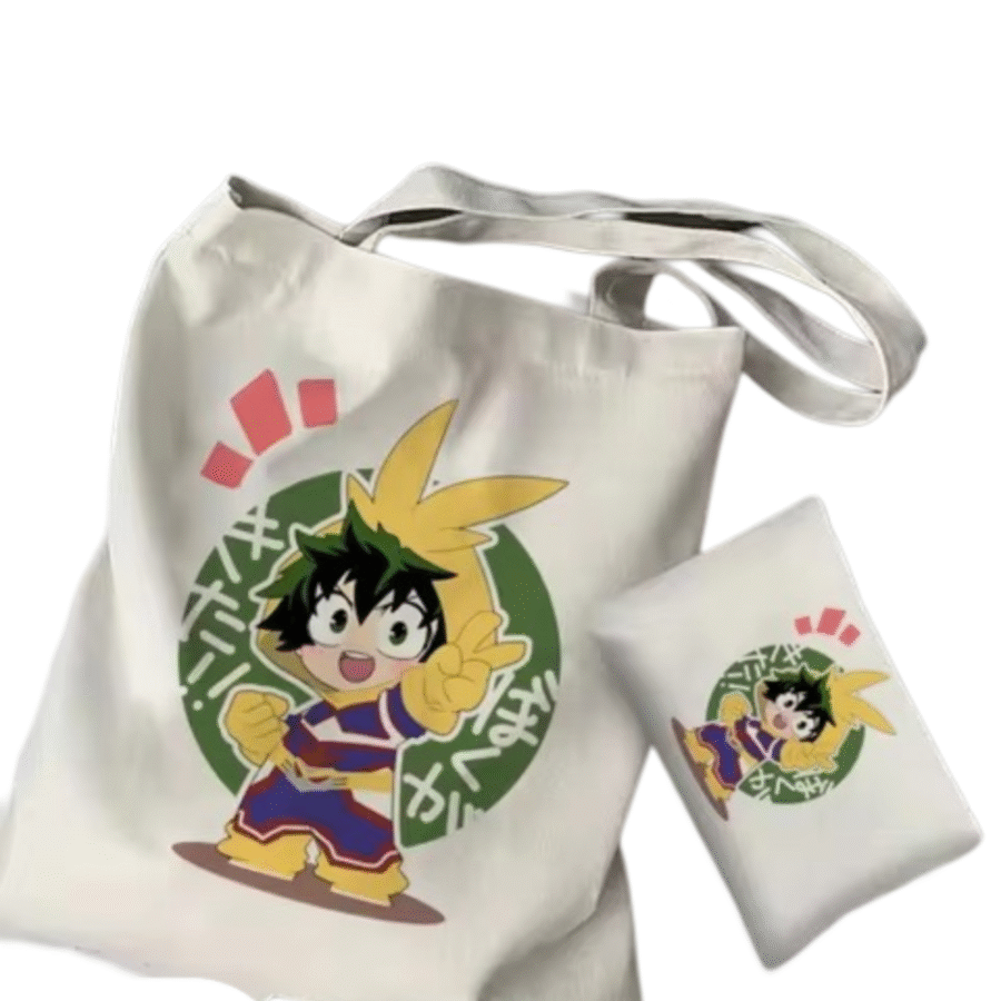 2Pcs Izuku Midoriya Anime Tote Bag Set 2Pcs Izuku Midoriya Anime Tote Bag Set