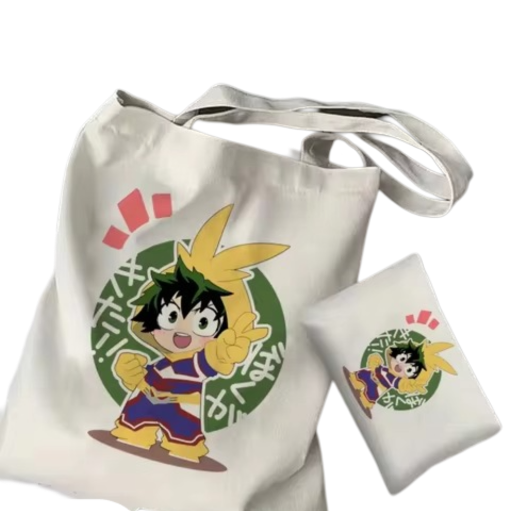 2Pcs Izuku Midoriya Anime Tote Bag Set 2Pcs Izuku Midoriya Anime Tote Bag Set