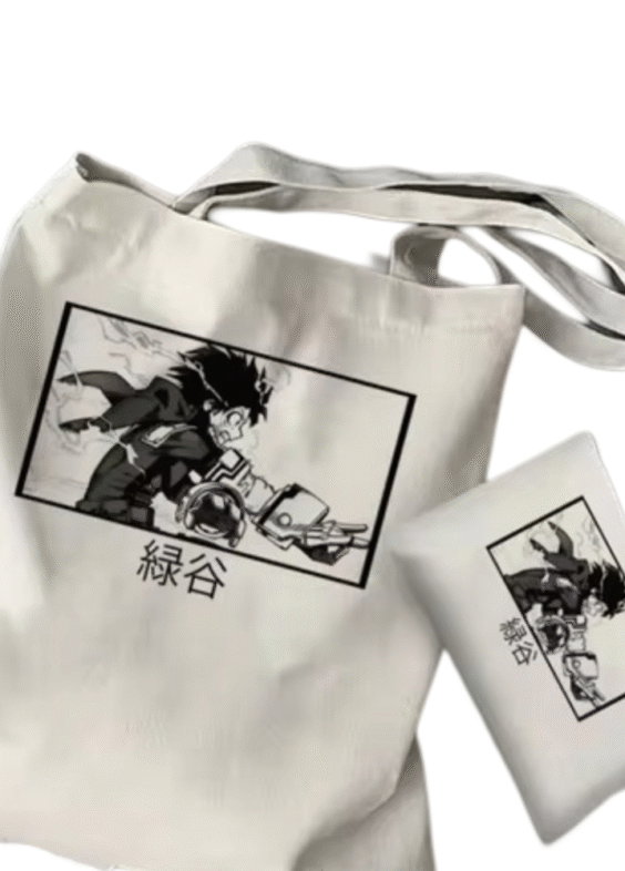 2Pcs Anime Izuku Midoriya Tote Bag Set